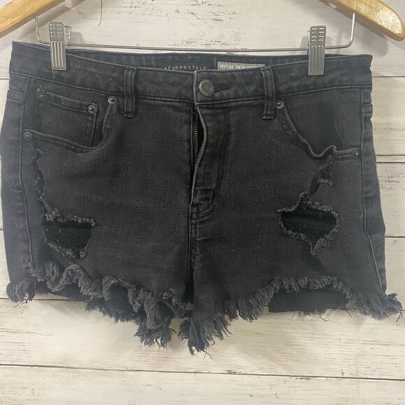 Aeropostale Pants - Aeropostale Distressed High Waisted Shorty Shorts